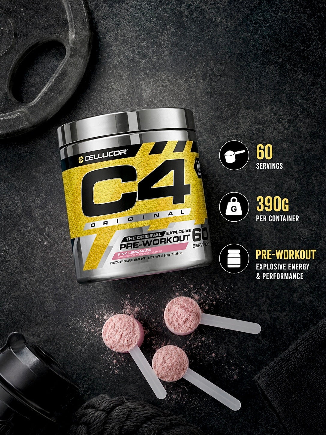 Cellucor C4 Original Pre-Workout – Icy Blue Razz | 60 Servings