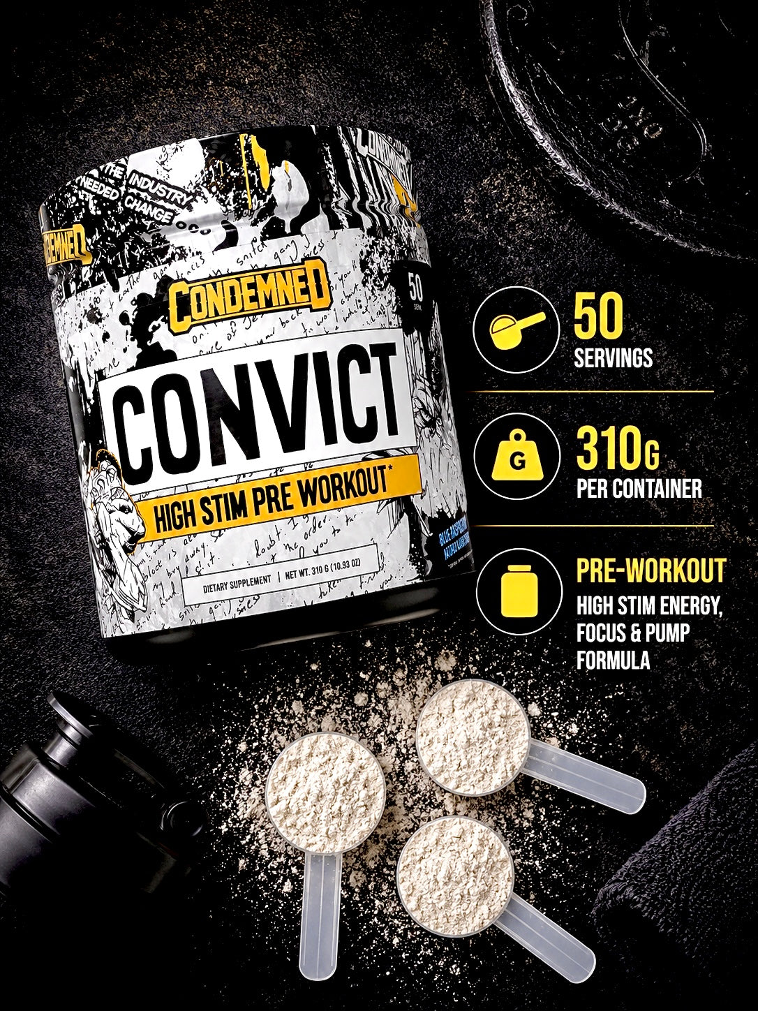 Condemned Labz Convict High Stim Pre-Workout – Limited Edition | 300g