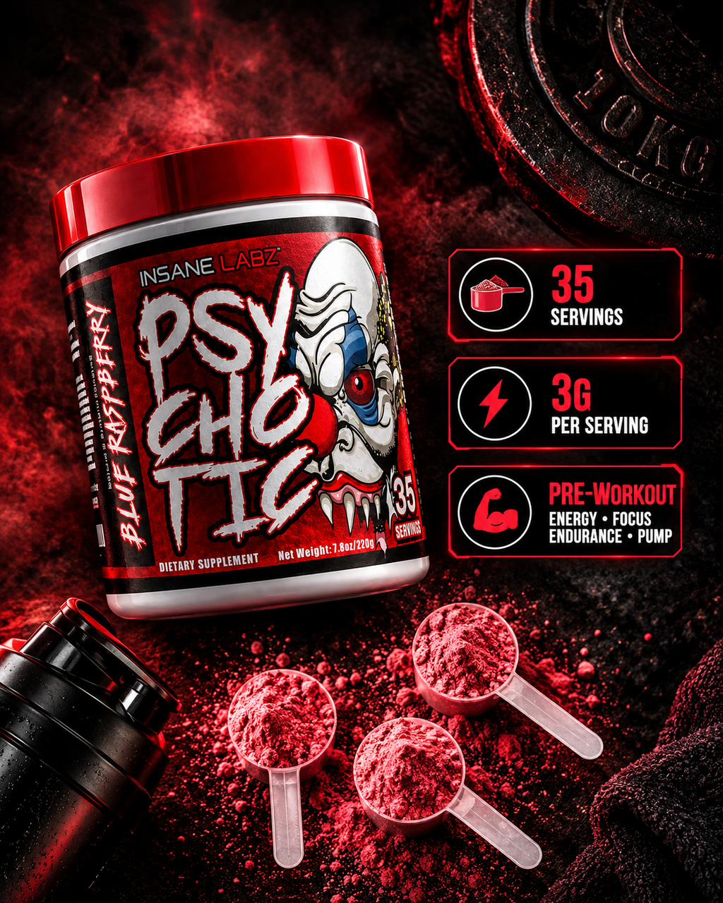 Insane Labz Psychotic Pre-Workout – Watermelon | 30 Servings